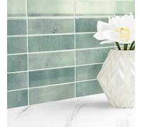 Livelynine Credence Adhesive pour Cuisine Ton Vert Clair 3D Stickers Carrelage Salle de Bain étanche 30x30 32 Pièces Carreaux Adhesif Salle de Bain Vert Sauge Lavable Credence Cuisine Adhesive Verte