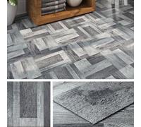 Livelynine Dalle PVC Adhesive Sol Bois Gris 30x30CM Lino Sol Adhesif Salle de Bain Imperméable Parquet Adhesif Sol Effet Tasseau de Bois Gris Carrelage Adhesif Sol Cuisine Chambre Salon, 4 Dalles
