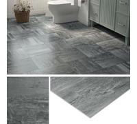 Livelynine Dalle PVC Adhesive Sol Bois Gris Foncé 30x30CM Lino Sol Adhesif Gris Parquet Adhesif Sol Chambre Carrelage Adhesif Sol Salle de Bain Cuisine Dalles Adhesives PVC Sol Interieur, 4 Dalles