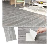 Livelynine Dalle PVC Adhesive Sol Effet Bois Gris 32 Dalles Lino Sol Rouleau Effet Parquet Adhesif Sols Chambre 90x15CM Lavable Lame PVC Adhesive Cuisine Corridor Revetement Mural Bois Salle de Bain