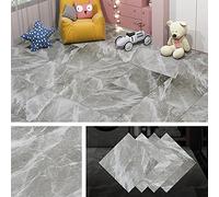 Livelynine Dalle PVC Adhesive Sol Gris Clair Lino Sol Adhesif Salle de Bain Imperméable Carrelage Adhesif Sols Marbre 30x30CM Revetement Vinyle Carrelage Sols Salon Cuisine Corridor, 4 Dalles