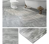 Livelynine Dalle PVC Adhesive Sol Imitation Bois Imperméable Lino Sol Adhesif Salle de Bain Lame PVC Adhesive Sols Bois Gris Autocollant de Sols Auto-Adhésif Cuisine 30x30CM, 4 Dalles