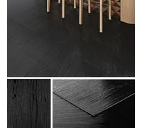 Livelynine Dalle PVC Adhesive Sol Noir Imitation Parquet Carrelage Adhesif Sol Noir Effet Bois 30x30CM 16-Dalles Lino Sol Adhesif pour Cuisine Salle de Bain WC Parquet Adhesif Sol Bois Chambre Sol PVC