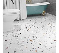 Livelynine Épais 16 Dalles Lino Sol PVC Résistant Dalle Adhesive 30x30cm Revetement de Sol Salon Cuisine Salle de Bain Imperméable Marbre Blanc Antidérapantes Parquet