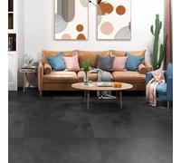 Livelynine Épais Dalle PVC Adhesive Sol Gris Anthracite Lino Sol Adhesif Salle de Bain Lavable Carrelage Adhesif Sols 30x30 Revetement de Sols Chambre Salon Cuisine, 4 Dalles