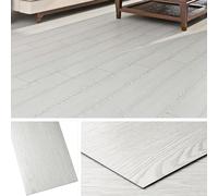 Livelynine Epais Dalle PVC Adhesive Sol Imitation Bois Blanc 90x15CM Lino Sol Adhesif Salle de Bain Cuisine Parquet Adhesif Sols Salon Chambre Revetement de Sols Adhésif Pour Corridor, 18 Pièces