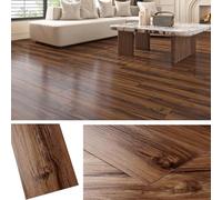 Livelynine Epais Dalle PVC Adhesive Sol Imitation Bois Naturel 90x15CM Lino Sol Adhesif Effet Parquet Adhesif Sols Bois Foncé Revetement de Sols Intérieur Carrelage Adhésif Salle de Bain, 18 Pièces