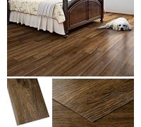 Livelynine Epais Lino Sol Adhesif Effet Parquet 90x15CM Dalle PVC Adhesive Sol Effet Bois Foncé Carrelage Adhesif Sols Salle de Bain Cuisine Toilette Imperméable Revetement de Sols PVC Salon 18 Pièces