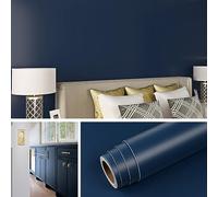 Livelynine Epais Papier Peint Adhesif Mural Meuble Bleu Marine 40CMx10M Imperméable Papier Peint Autocollant pour Mur Chambre Salle de Bain Rouleau Adhesif pour Meuble Cuisine Table Penderie Bleu Nuit