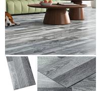 Livelynine Épaissir Lino Sol Adhesif Salle de Bain Dalle PVC Adhesive Sol Bois Gris 90x15 36-Pièces Carrelage Adhesif Sols Effet Boises Cuisine Revetement de Sols Adhésif Imitation Tasseau Bois Salon