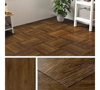 Livelynine Lino Sol Adhesif Dalle PVC 30x30CM Bois Foncé 32-Dalles Marron Antidérapantes Carrelage Adhesif Cuisine Toilette Parquet Salon