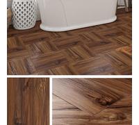 Livelynine Lino Sol Adhesif Salle de Bain Chambre 30x30CM Dalle PVC Adhesive Sol Bois Vintage 32-Dalles Parquet Adhesif Sol Salon Antidérapantes Carrelage Sol Intérieur Cuisine Corridor Toilette