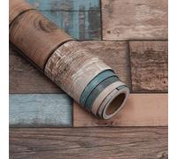 Livelynine Papier Adhésif Décoratif Bois Vintage Amovible pour Meuble 45CM*7M - Papier Peint Mural Lavable Imperméable Salon Chambre