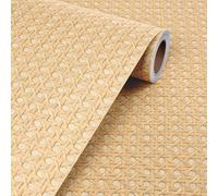 Livelynine Papier Adhesif pour Meuble Aspect Canne Rotin 40CMx10M Papier Peint Adhesif Mural Marron Clair Papiers Peint Chambre Adulte Naturel Papiers Collant pour Meuble Cuisine Salle de Bain Boho