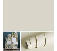 Livelynine Papier Adhesif pour Meuble Beige Mat 40CMx5M Rouleau Adhesif pour Meuble Cuisine Placard Table Papier Peint Adhésif Mural Beige Chambre Salon Vinyle Adhésif Creame Film Adhesive Meubles