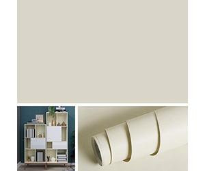 Livelynine Papier Adhesif pour Meuble Beige Mat 40CMx5M Rouleau Adhesif pour Meuble Cuisine Placard Table Papier Peint Adhésif Mural Beige Chambre Salon Vinyle Adhésif Creame Film Adhesive Meubles