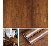 Livelynine Papier Adhésif pour Meuble Bois Marron Papier Peint Bois Marron pour Cuisine Salon Bureau Chambre Table Étagère Papier Vinyle Autocollant Amovible Lavable Imperméable de 40CM*2M