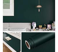Livelynine Papier Adhesif pour Meuble Vert Foncé Rouleau Adhesif Decoratif Meuble Enfant Autocollant Meuble Cuisine Portes de Placard Vinyle Adhesif Meuble pour Penderie Table Tiroir Armoire 40CMx2M