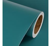 Livelynine Papier peint 40 x 500 cm - Papier adhésif autocollant à coller - Papier mural bleu vert foncé - Papier peint solide pour chambre, salle de bain - Imperméable, pré-encollé, adapté aux