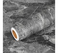 Livelynine Papier Peint Adhesif Mural Gris Matte Effet Béton Autocollant Epais Sticker Imperméable Vinyle Décoratif pour Salon Chambre Cuisine Salle de Bain Meuble Armoire Mur d’Accent 40CM X 2M
