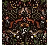 Livelynine Papier Peint Adhesif Mural Motif Foret Jungle Fantaisie Nature Noir Papier Peint Adhésif Mural Jungle Animaux Hibou Ecureuil Papiers Adhesif pour Meuble Vintage Etagere Penderie 44.5CMx2M