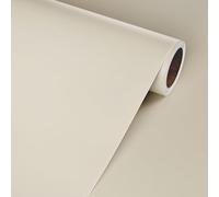 Livelynine Papier Peint Adhesif Mural Uni Beige 90CMx500CM Papier Peint Autocollant Mural Uni Chambre Salle de Bain Salon Revetement Adhesif Meuble Cuisine Beige Papiers Collant pour Meuble Mat Creme