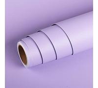 Livelynine Papier Peint Adhésif Violet Clair Film Adhésif pour Meuble Salon Chambre Fille Cuisine Placard Table Bureau Armoire Étagère Papier Vinyle Autocollant Décoratif Étanche Mat Uni de 40CM*2M