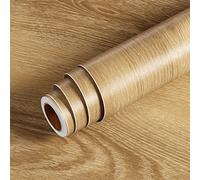 Livelynine Papier Peint Autocollant Bois Naturel 40CMx10M Papier Adhesif pour Meuble Cuisine Bois Chêne Clair Rouleau Adhesif decoratif Meuble Armoire Portes Revêtement Plan de Travail Adhésif