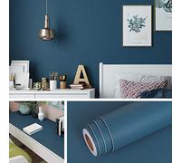 Livelynine Papier Peint Bleu Foncé Papier Adhésif pour Meuble Chambre Salon Table Armoire Comptoir Commode Papier Peint Adhésif Mural Indigo Bleu Autocollant Décoratif Épais Amovible de 40CM*2M