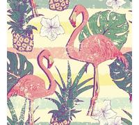 Livelynine Papier Peint Flamant Rose Feuille de Palmier Vert 44.5CMx7M Papier Peint Adhesif Mural Motif Feuilles Vert Oiseaux Rose Vinyle Adhésif Meuble Motif Rouleau Adhesif Decoratif Mural Salon