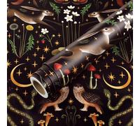 Livelynine Papier Peint Foret Tropicale Animaux Noir Papier Peint Autocollant Mural pour Chambre Salon Gothique Fantasque Nature 44.5CMx7M Vinyle Adhesif Meuble Motif Lièvre Sauvage Champignon Fougere