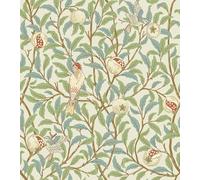 Livelynine Papier peint vintage William Morris Oiseau et grenade 44 x 200 cm