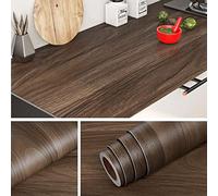 Livelynine Revêtement Plan de Travail Adhésif Bois 40CMx5M Lavable Rouleau Adhesif pour Meuble Couleur Bois Marron Papier Adhesif pour Meuble Cuisine Placards Bureau Table Papier Peint Adhesif Mural