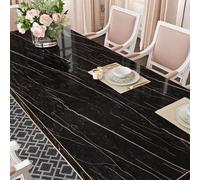 Livelynine Revetement Plan de Travail Cuisine Marbre Noir 40CMx10M Papier Peint Salle de Bain Lavable Mural Papier Vinyle Adhesif decoratif Revetement Adhesif Meuble Marbre Film Autocollant Meuble