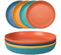 LIVELYPET Lot d'assiettes incassables en plastique réutilisables de 10,12 cm, assiettes de pique-nique légères pour salade, dessert, pizza, pâtes, pain, collation, lave-vaisselle et micro-ondes