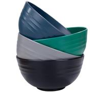 LIVELYPET Lot de 4 bols à céréales incassables, 24 oz, en plastique, passent au lave-vaisselle et au micro-ondes, bols légers réutilisables pour soupe de nouilles de riz, collation, salade, fruits