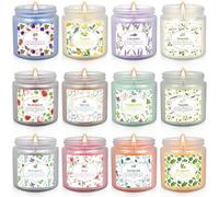 LIVEN 12 Pack Scented Candles with Added Natural Essential Oils, Aromatherapy Candles for Home 3.05 OZ Scented Candles for Mom for Christmas, Birthday, Thanksgiving, Mother's Day