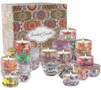 LIVEN 36 PCS Bougie parfumée Bougie en pot | 2,5 oz | Cire de soja | 15-20 heures Temps de brûlure | Bougies d'aromathérapie pour Noël, anniversaire, Thanksgiving, cadeaux de la fête de la mère