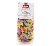LIVERA- Papillon 6 Couleurs pâtes de semoule de blé dur, pâtes italiennes artisanales, pack de 8 x 500gr.