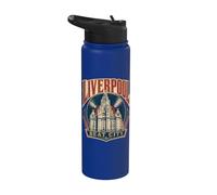 Liverpool, Angleterre, Beat City, Royal Liver Building Stainless Steel Insulated Water Bottle