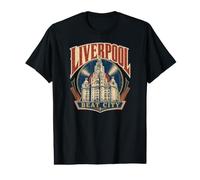 Liverpool, Angleterre, Beat City, Royal Liver Building T-Shirt Graphique avec Valeur