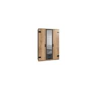 LIVERPOOL Armoire de chambre - Style Industriel - Décor chene et graphite - L 135 cm