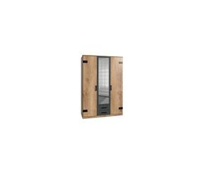 LIVERPOOL Armoire de chambre - Style Industriel - Décor chene et graphite - L 135 cm