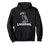 Liverpool England Liverbird Zine Ink Impression Blanche Sweat à Capuche