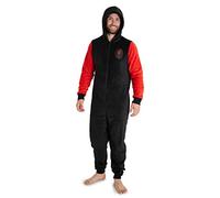 Liverpool F.C. Combinaison Pyjama Homme - Grenouillère Adulte en Polaire Douce avec Capuche Taille S, M, L, XL, 2XL et 3XL - Liverpool Football Club Officiel (L, Noir)