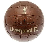 Liverpool Football Club Official Size 5 Faux Leather Retro Vintage Ball Gold Text Badge