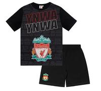 Liverpool FC Officiel - Ensemble de Pyjama Court thème Football - garçon - Noir Inscription - 10-11 Ans