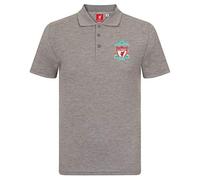 Liverpool FC Officiel - Polo de Football pour Homme - avec emblème du Club - Gris/Blason Unique - M