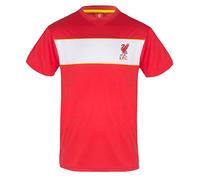 Liverpool FC Officiel - T-Shirt d'entraînement thème Football - Homme - Polyester - Rouge/Rayure Blanche - L