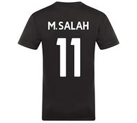 Liverpool FC Officiel - T-Shirt pour Entrainement de Football - Polyester - garçon - Noir/Rayure Rouge/Salah 11-6-7 Ans